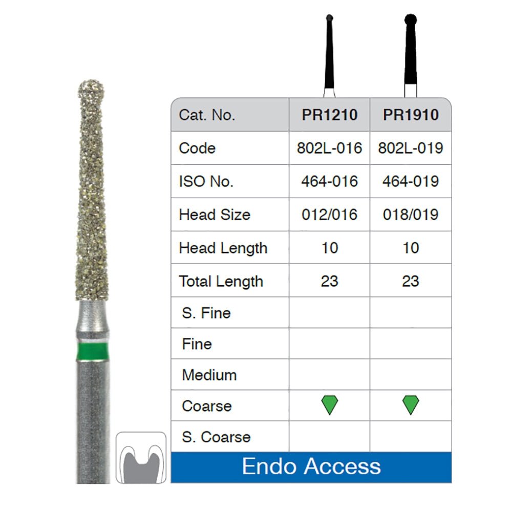 Endo Access Diamond Bur Coarse Grit Qty 2 - GoldenDent - GoldenDent
